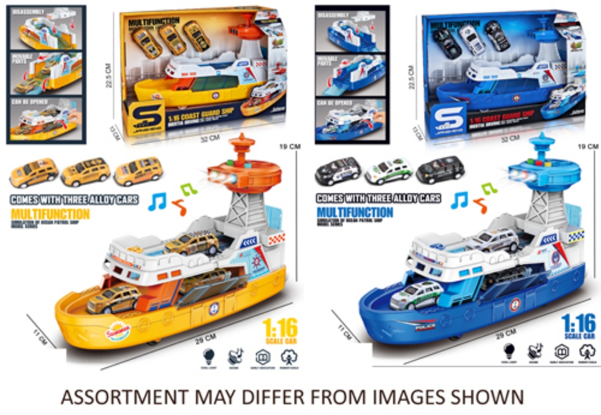 Picture of Coast Guard Ship Playset with 3 Vehicles Lights & Sounds assorted