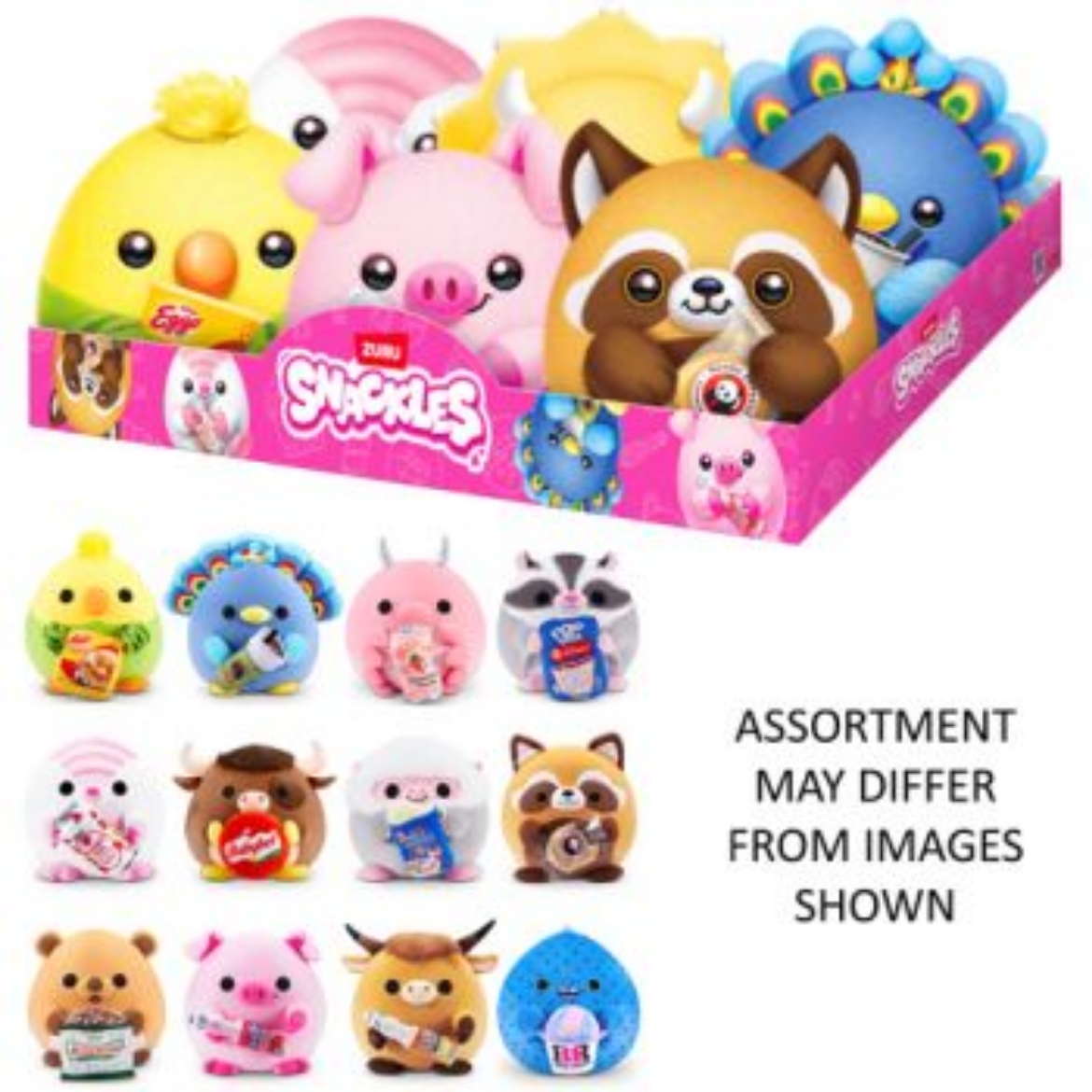 Picture of ZURU Snackles Core Licensed Plush 8" WAVE 3 assorted ( ONLY SOLD in Display of 6 )