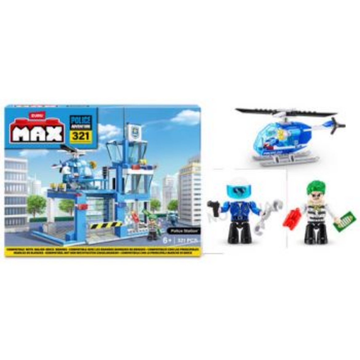 Picture of ZURU MAX Build City Police Station  Playset 321 Bricks