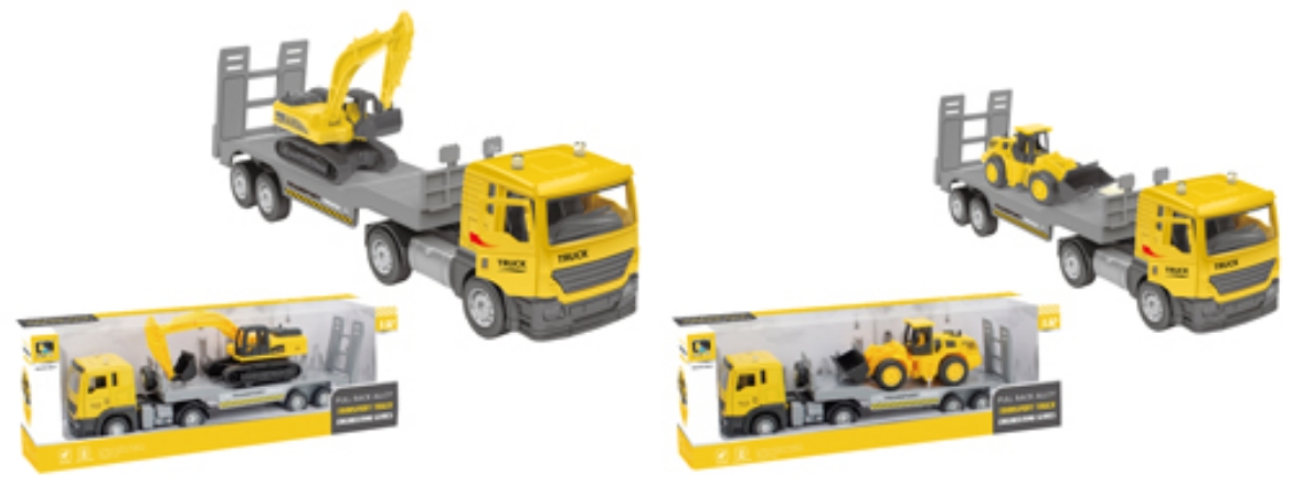 Picture of Pull Back Transport Construction Truck with Vehicle 25cm Diecast