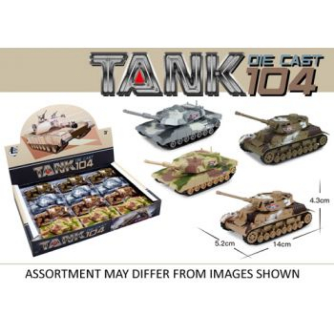 Picture of Pull Back Diecast Tank assorted    (ONLY SOLD in Display of 12)