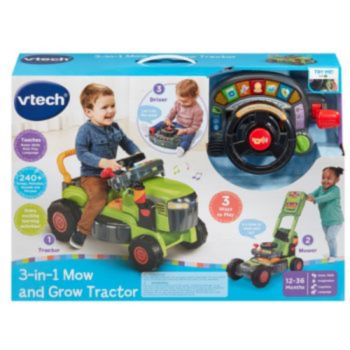 Picture of VTech 3 in 1 Mow & Grow Tractor GREEN