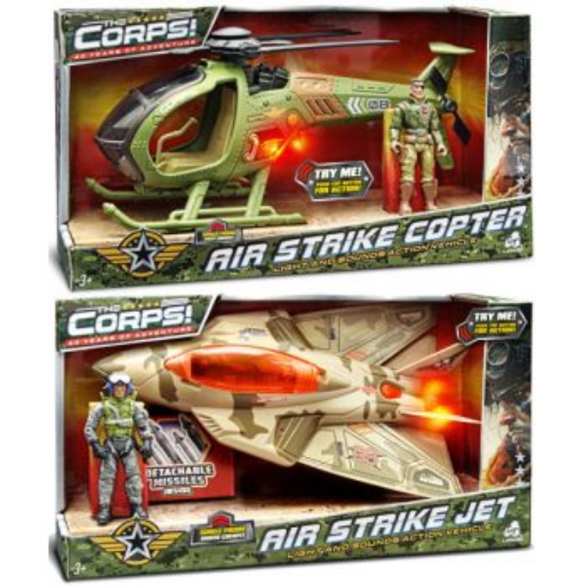 Picture of The Corps! Air Strike Jet/ Copter with Lights & Sounds assorted