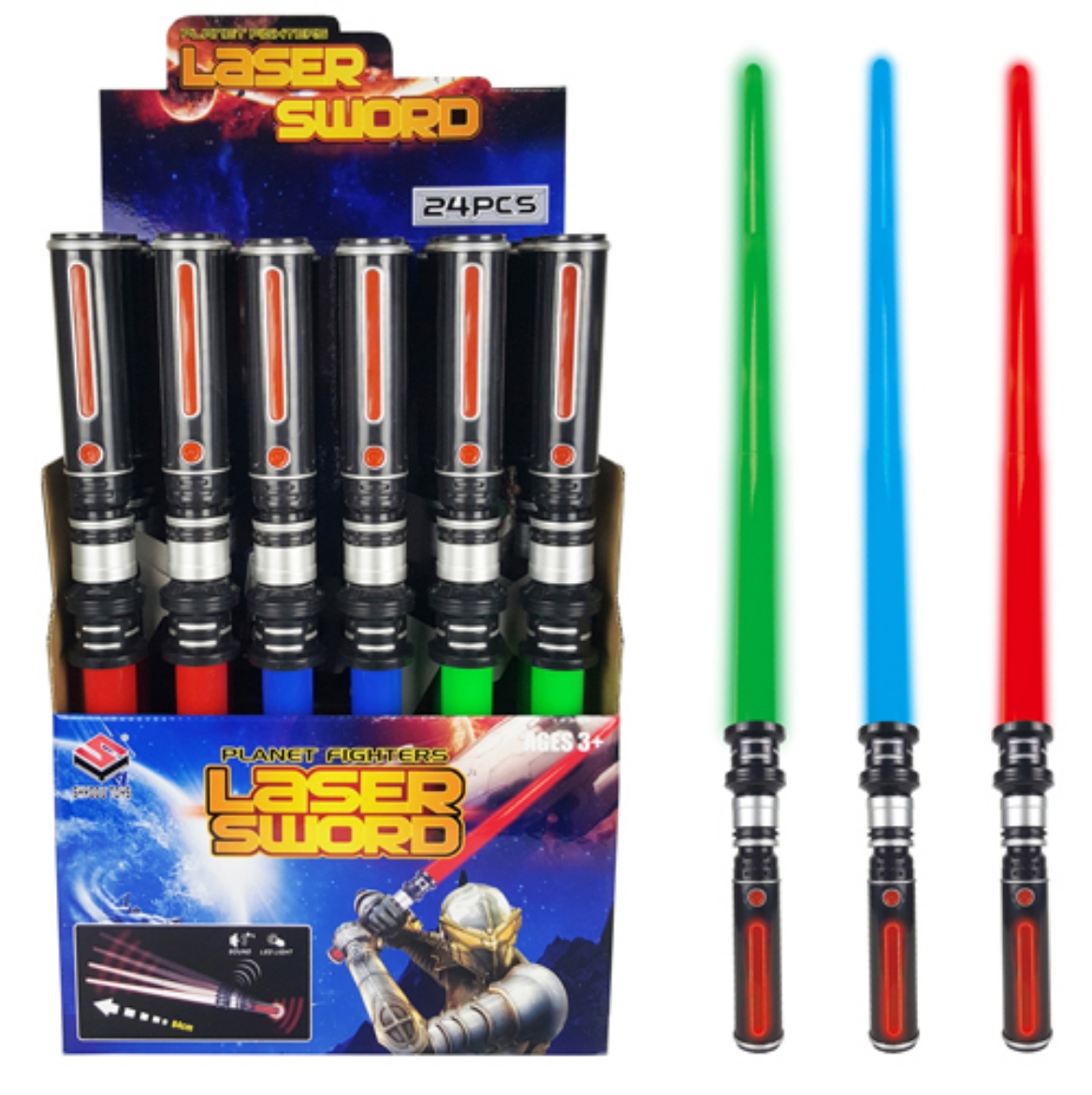 Picture of Laser Sword Single Rectractable Lights & Sounds ( ONLY SOLD in Display of 24 )