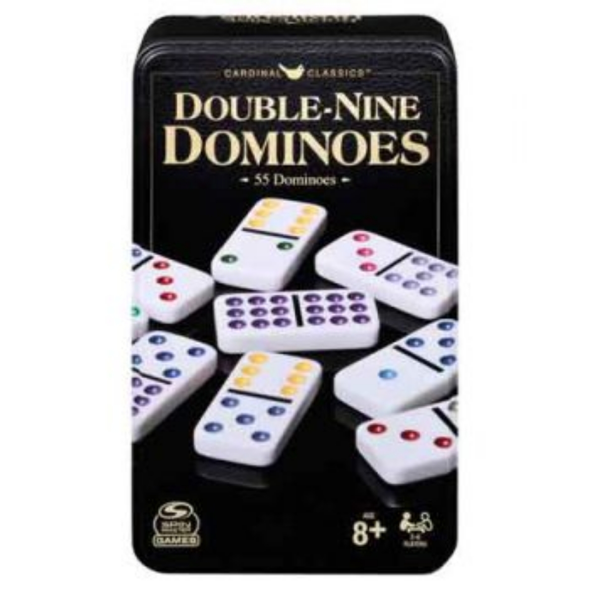 Picture of Classic Double 9 Coloured Dominoes in Tin