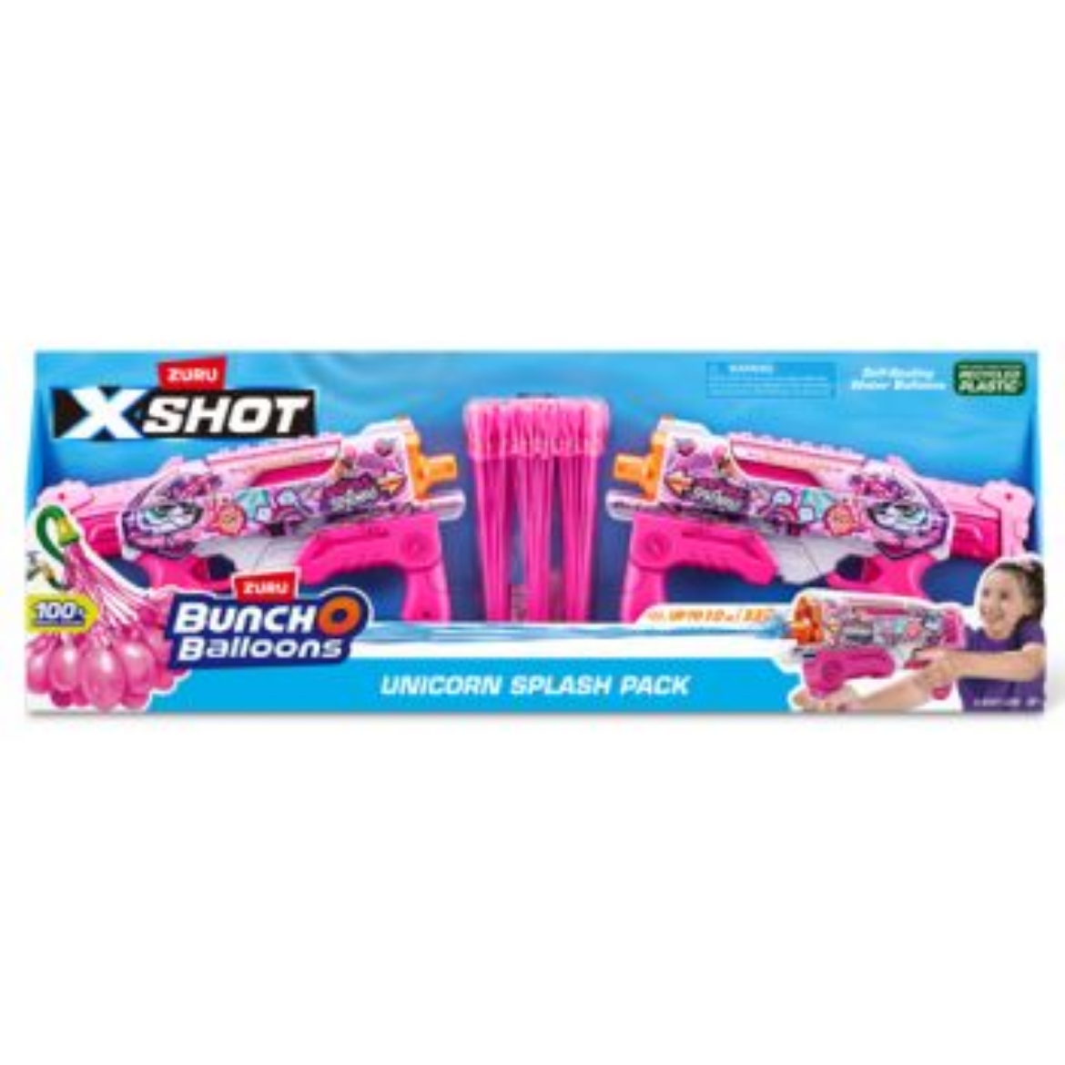 Picture of Zuru Xshot Unicorn Hyperload Fast Fill 2 Pack with 3pk of Bunch o Balloons