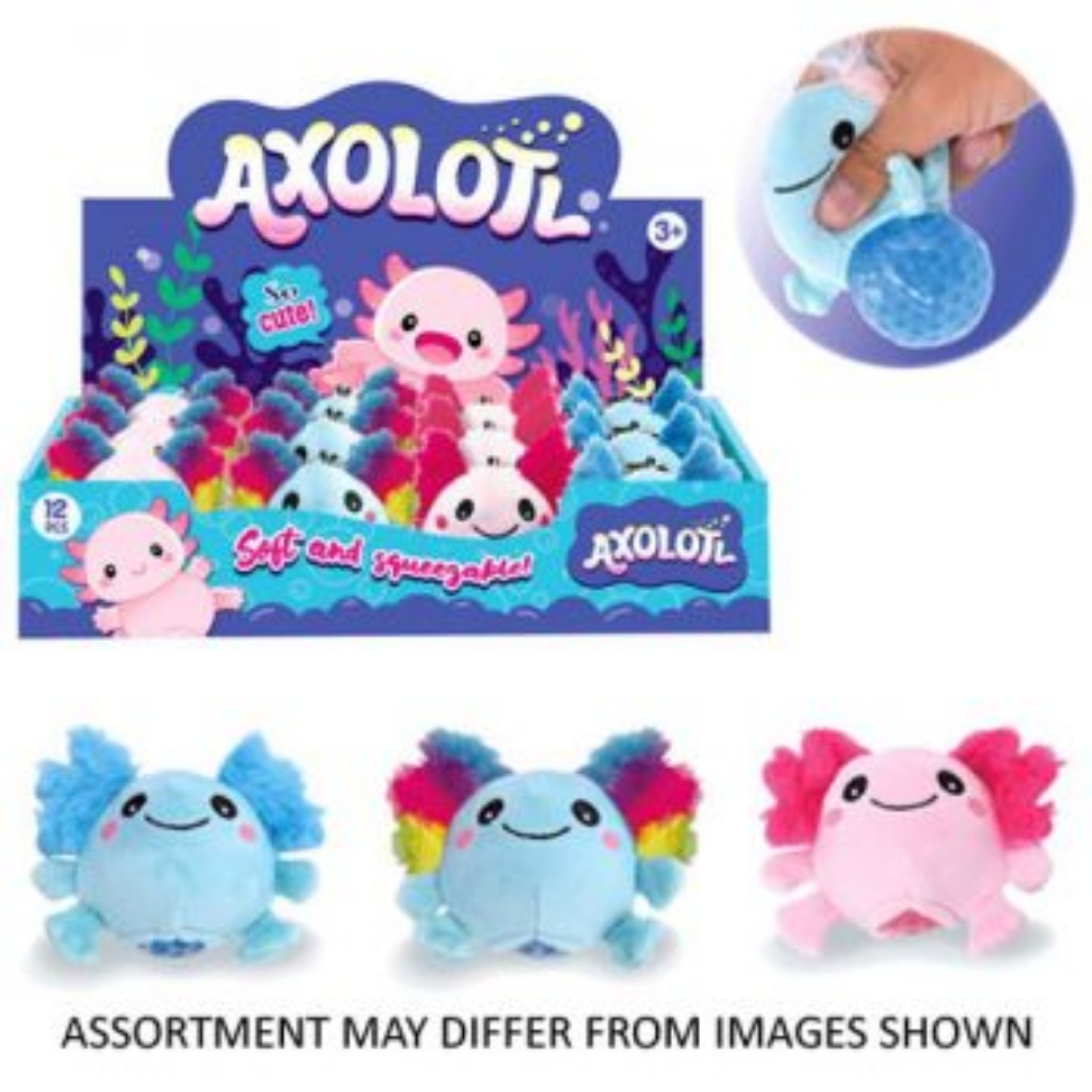 Picture of Squeeze Bead Axolotl 7cm assorted ( ONLY SOLD in Display of 12 )