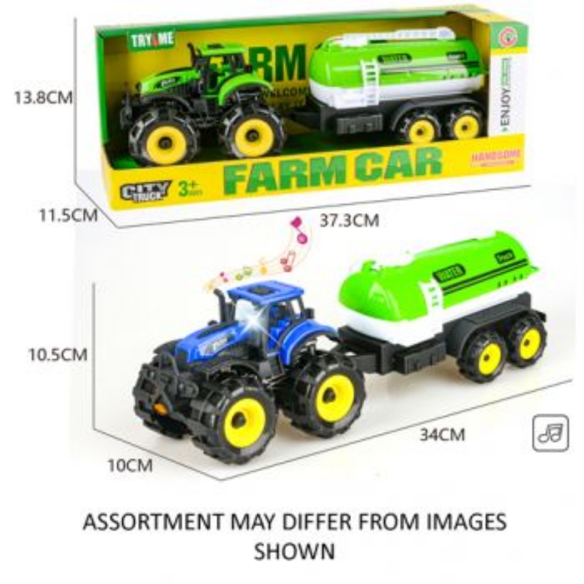 Picture of Farm Tractor & Trailer 33cm Friction with Lights & Sounds assorted