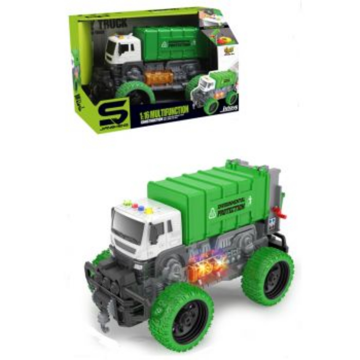 Picture of Garbage Truck Monster Wheels 1:16 with Lights & Sounds 30cm