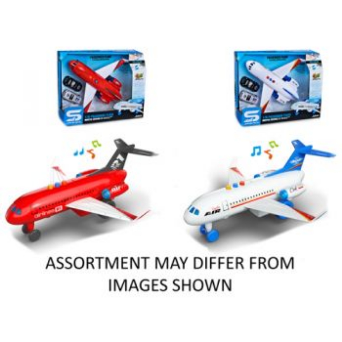 Picture of Airplane Friction with 2 Vehicles with Lights & Sounds assorted