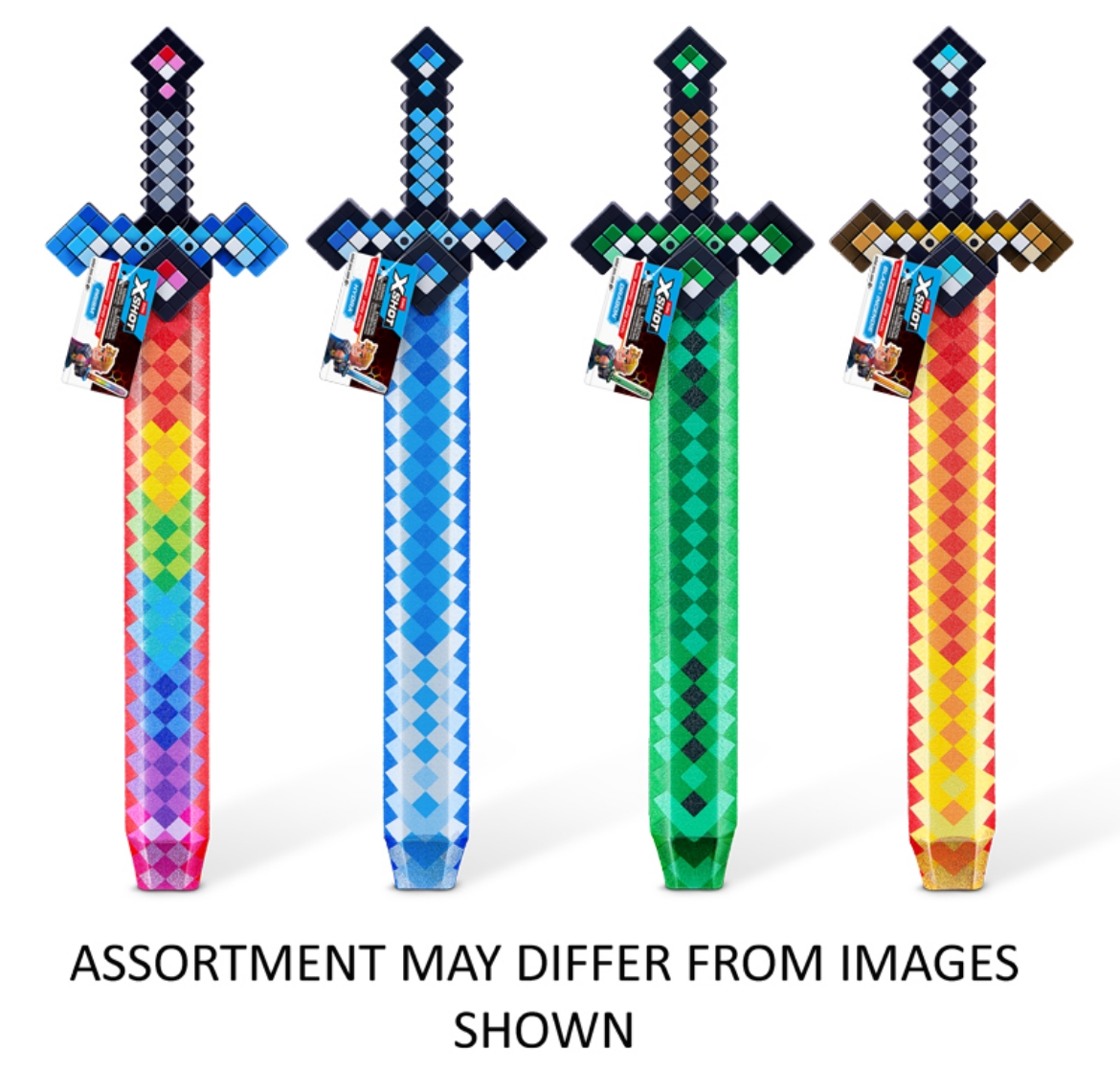 Picture of ZURU XSHOT Foam Pixel Sword assorted ( ONLY SOLD in display of 10 )