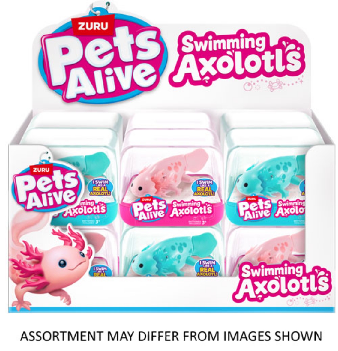 Picture of ZURU Pet's Alive Swimming Axolotl assorted ( ONLY SOLD in Display of 12 )