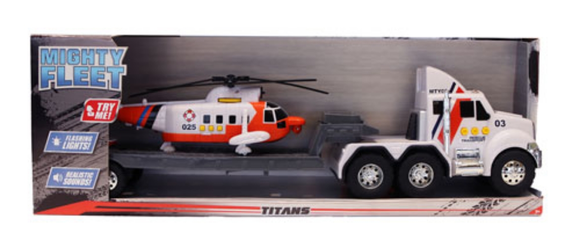 Picture of Mighty Fleet Titans Flatbed Truck with Helicopter
