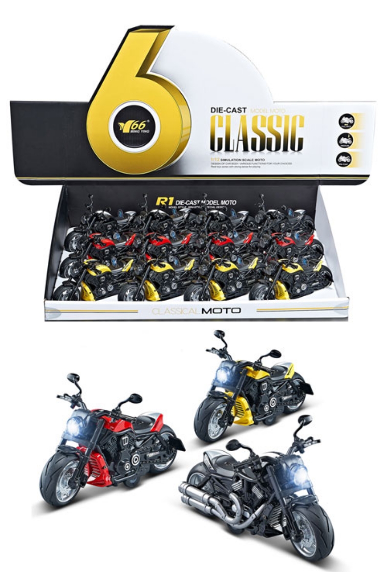 Picture of Motorbike Die-Cast Pull Backs 1:12 with Light and Sound ( ONLY SOLD in display of 12 )