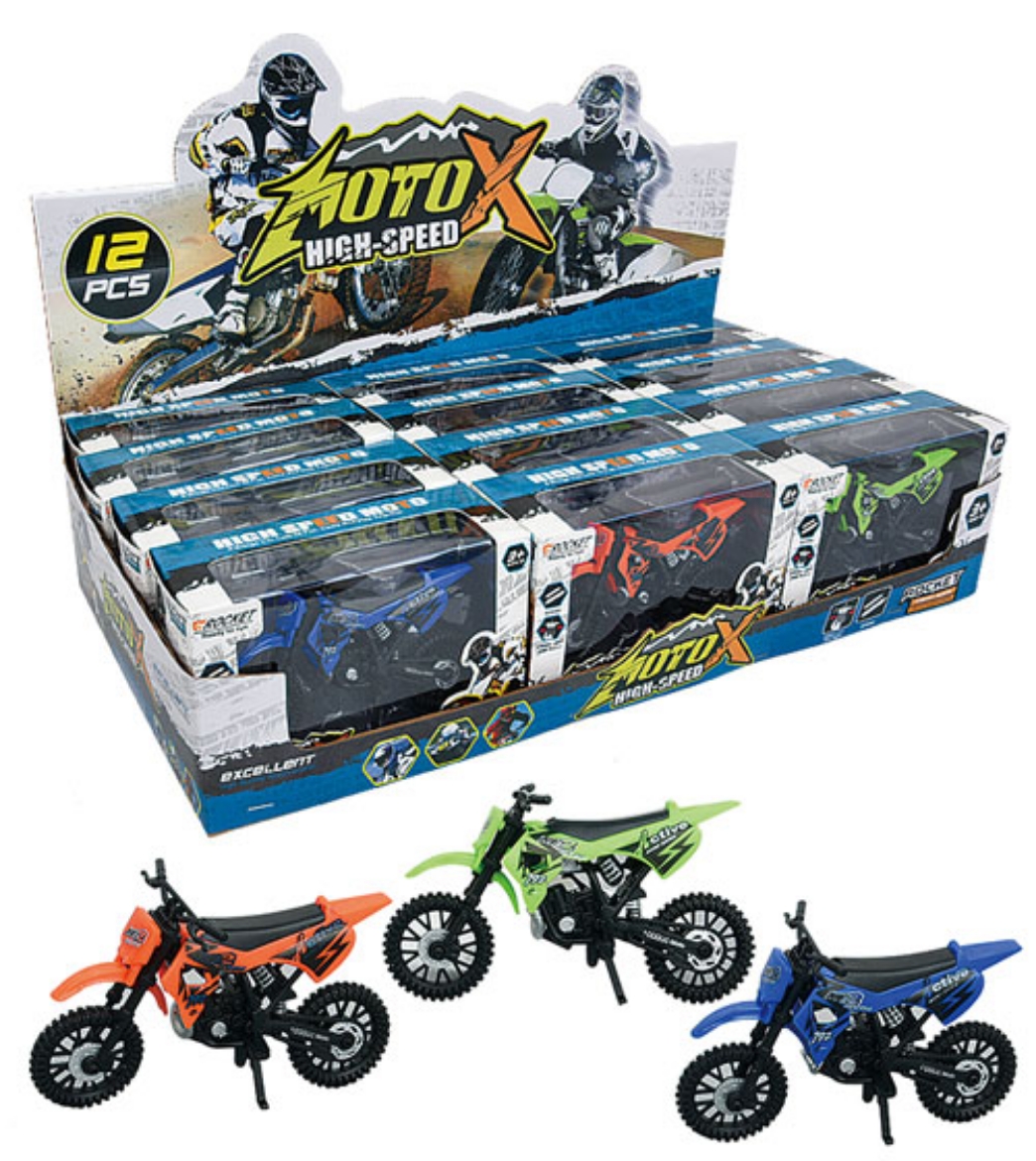 Picture of Moto X Motorbike 13cm assorted Colours ( ONLY SOLD in display of 12 )