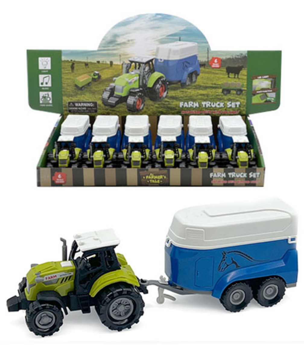 Picture of Display of Farm Tractor and Horse Float 1:48  with Light and Sound  ( ONLY SOLD in display of 6 )