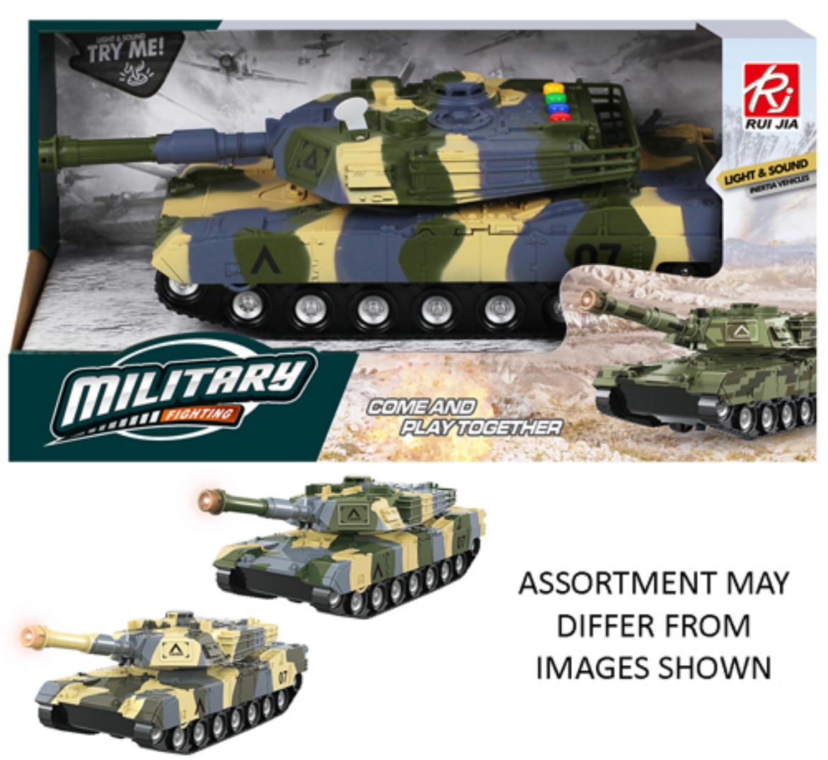 Picture of Military Tank 26cm with Light and Sound and Friction Drive 2 assorted
