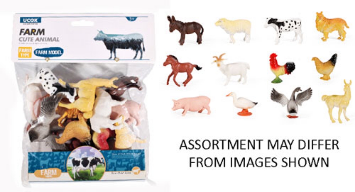 Picture of Farm Animals 10cm assorted in Poly Bag 12pc