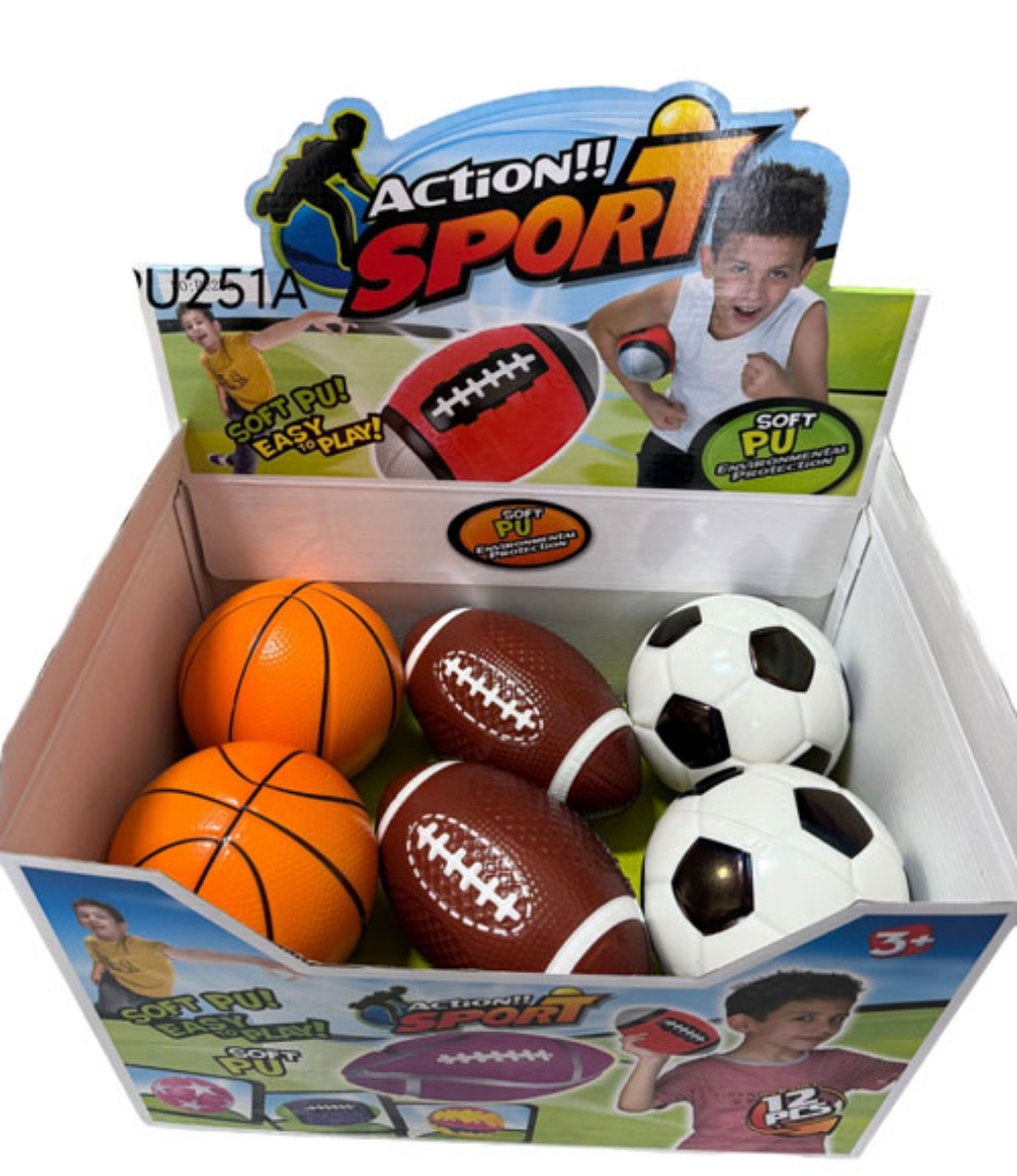 Picture of Display of Sports Balls PU 3 Styles ( ONLY SOLD in display of 12 )