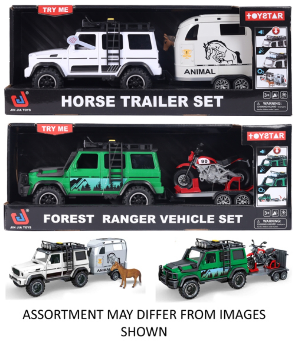 Picture of Cross Country 40cm Friction Vehicles with Trailer and Light and Sound assorted