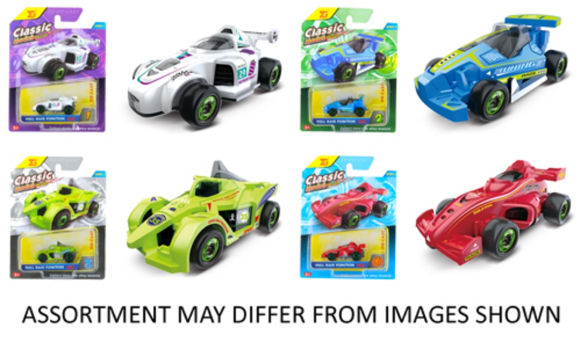 Picture of Cartoon Die cast Pull Back Racing Cars assorted ( ONLY SOLD in carton of 24 )