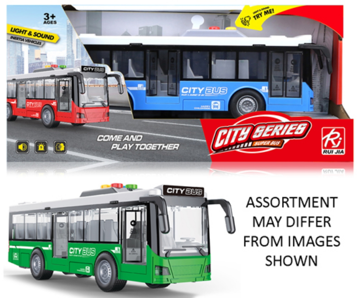 Picture of City Bus Friction 27cm with Light and Sound 3 assorted