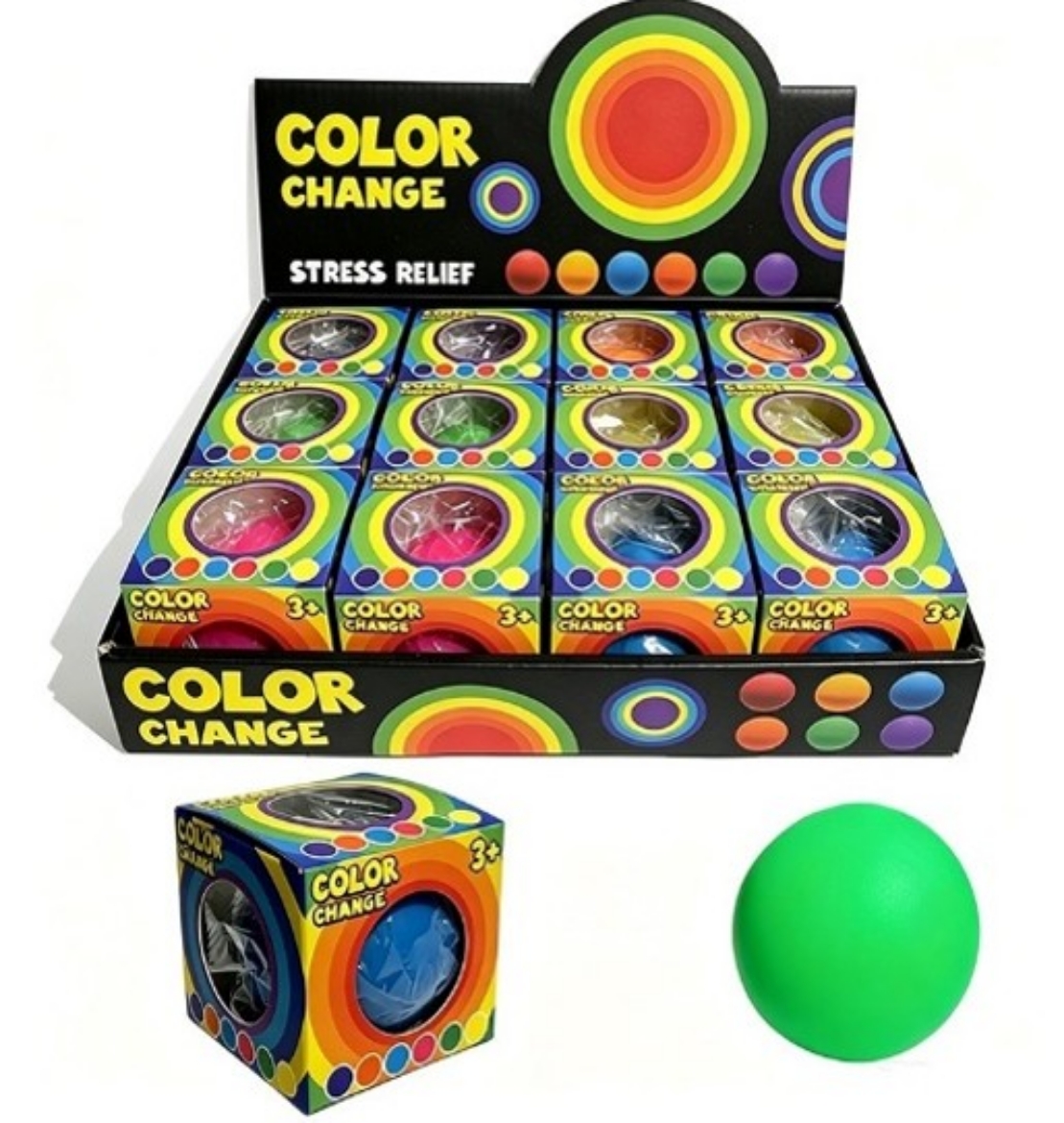 Picture of Squishy 6cm Colour Change Ball assorted ( ONLY SOLD in Display of 12 )