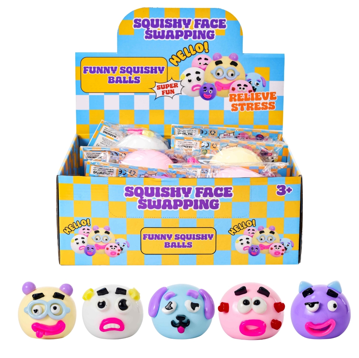Picture of Squishy Face Swapping Ball assorted ( ONLY SOLD in Display of 12 )