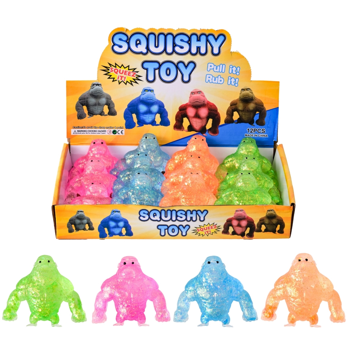 Picture of Squishy Maltose Translucent Gorillas assorted ( ONLY SOLD in Display of 12 )