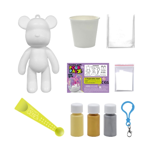 Picture of Pour Palz Mini Paint Bear Keychain Wave 2 assorted ( ONLY SOLD in Display of 12 )