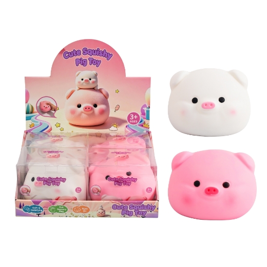 Picture of Squishy Jumbo 15cmx15cm Piggy Head assorted  ( ONLY SOLD in Display of 4 )