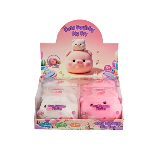 Picture of Squishy Jumbo 15cmx15cm Piggy Head assorted  ( ONLY SOLD in Display of 4 )