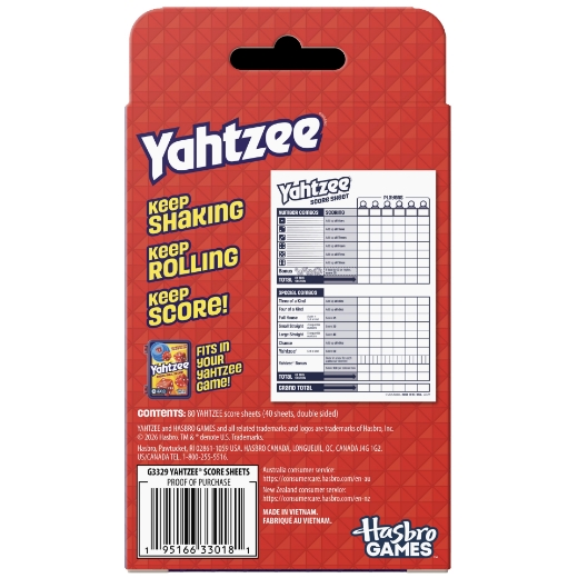 Picture of Yahtzee Score Pad - REFRESH